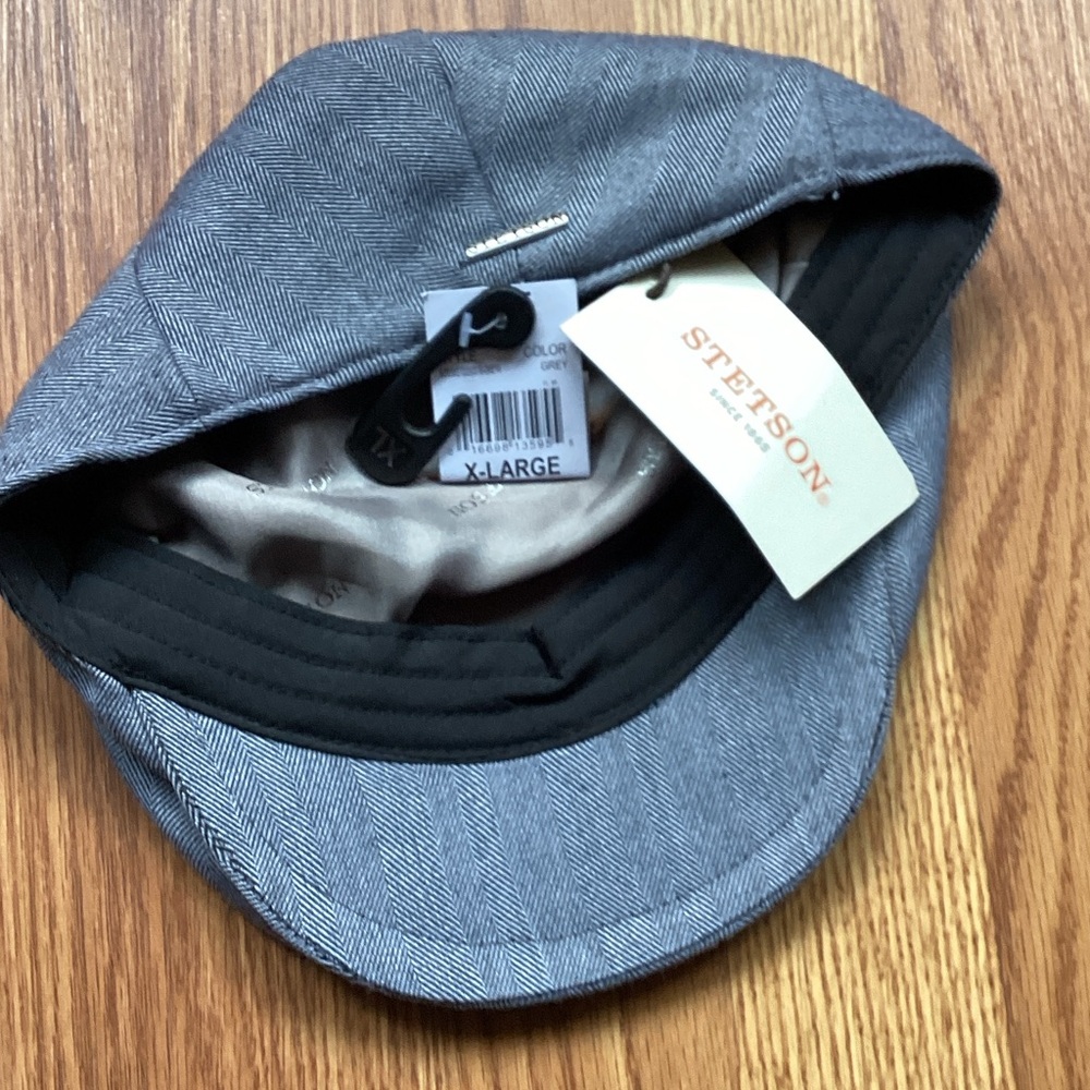 Stetson Gray Herringbone Flat Cap